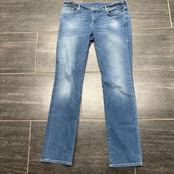 TRUE‎ RELIGION Mid Rise Straight Cora Jeans size 32 Flap Pockets - Picture 1 of 10